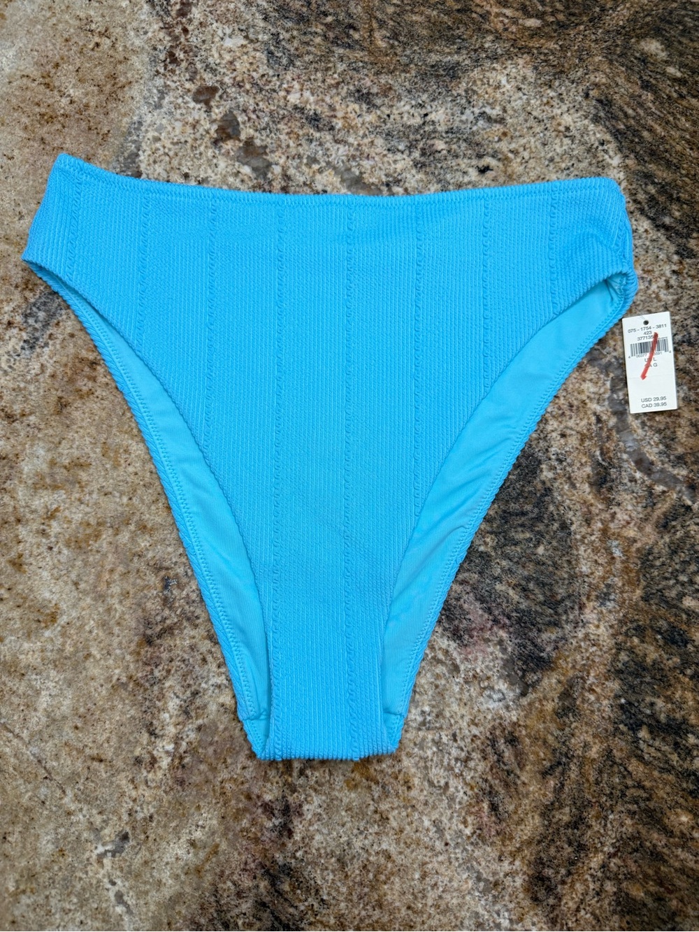 aerie Textured High Waist Bikini Bottoms in Bright Aqua